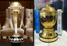 IPL 2019 and CWC 2019 trophies